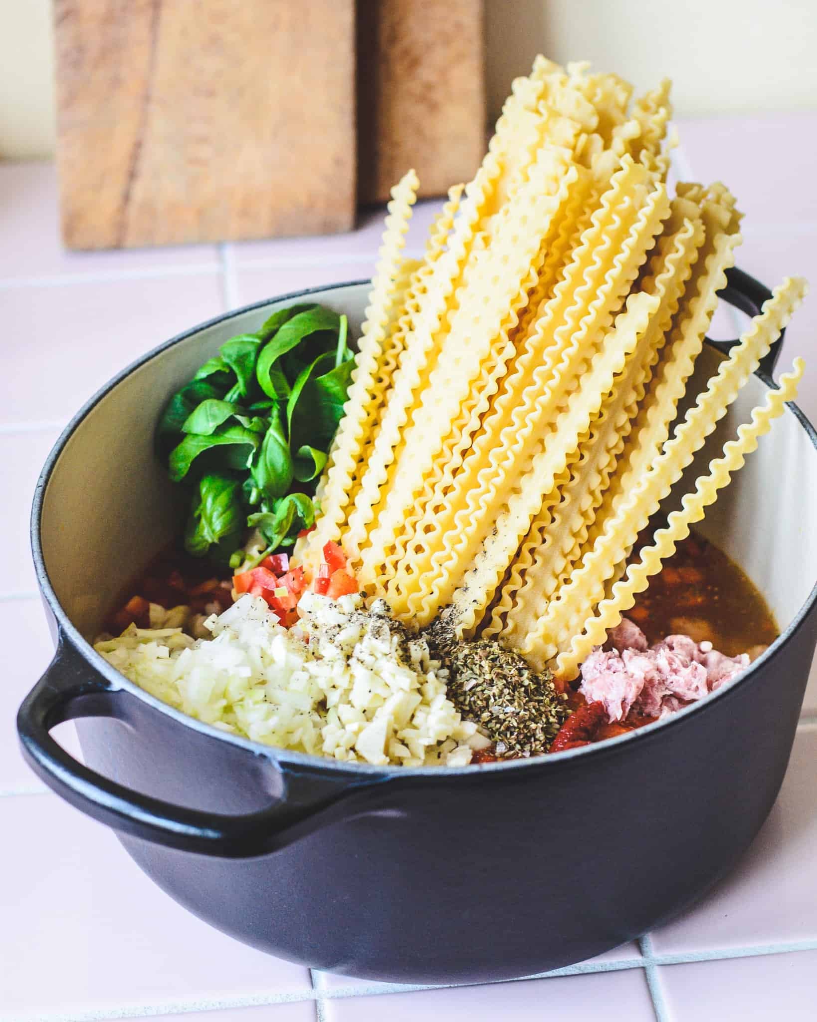 One pot pasta med salsiccia